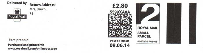 Royal Mail Small Parcel 09.06.14