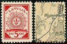 Latvia 1918 first stamp